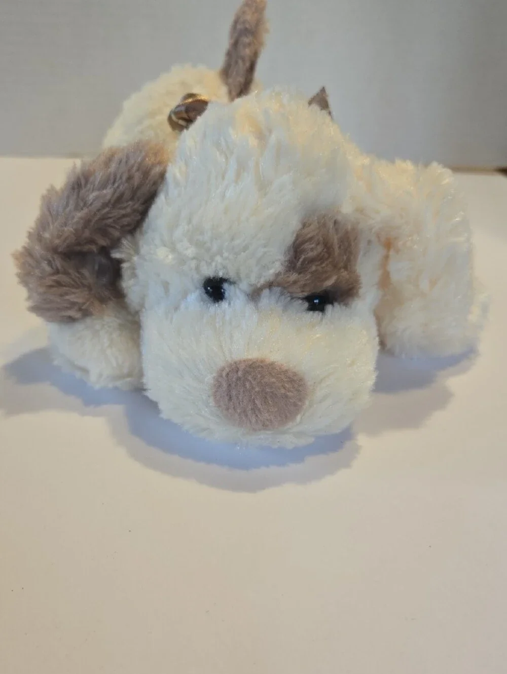 Plush Cream and Brown Puppy Dog Toy for Gentle Play